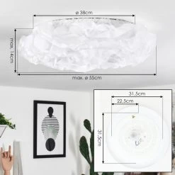 Hofstein Adegoiva Deckenleuchte LED Weiß, 1-flammig -LED Leuchten Verkäufe 2022 adegoiva deckenleuchte h3582329 3