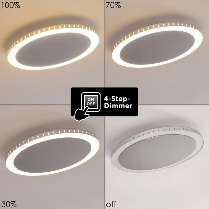 Hofstein Aitrach Deckenleuchte LED Silber, 1-flammig 2 Hofstein Aitrach Deckenleuchte LED Silber, 1-flammig – Bild 2