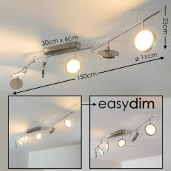 Hofstein Alberton Deckenleuchte LED Nickel-Matt, 6-flammig -LED Leuchten Verkäufe 2022 alberton deckenleuchte h3008980 2