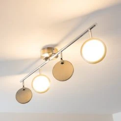 Hofstein Alberton Deckenleuchte LED Hellbraun, 4-flammig -LED Leuchten Verkäufe 2022 alberton deckenleuchte h3009031 4