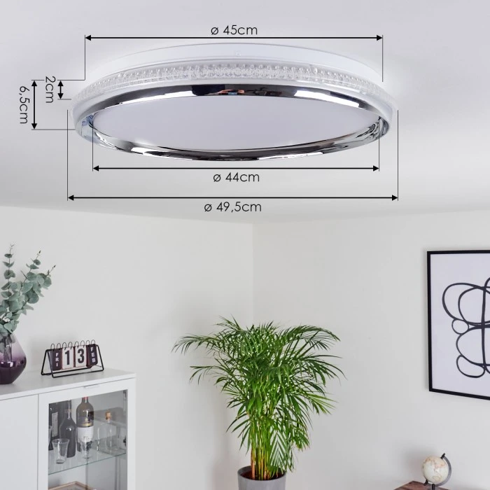 Hofstein Alberton Deckenpanel LED Chrom, Weiß, Transparent, Klar, 1-flammig 4 Hofstein Alberton Deckenpanel LED Chrom, Weiß, Transparent, Klar, 1-flammig – Bild 4