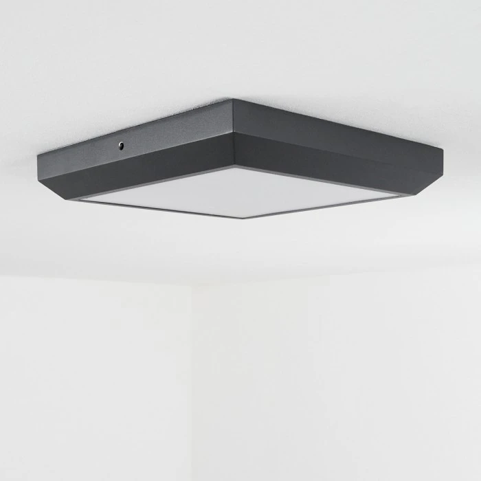 Hofstein Alkmaar Außendeckenleuchte LED Anthrazit, 1-flammig 2 Hofstein Alkmaar Außendeckenleuchte LED Anthrazit, 1-flammig – Bild 2