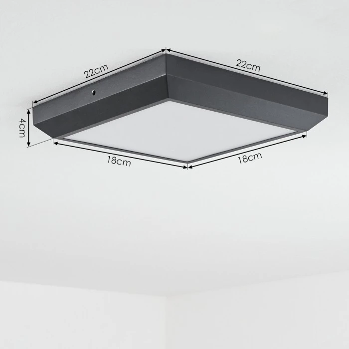 Hofstein Alkmaar Außendeckenleuchte LED Anthrazit, 1-flammig 4 Hofstein Alkmaar Außendeckenleuchte LED Anthrazit, 1-flammig – Bild 4