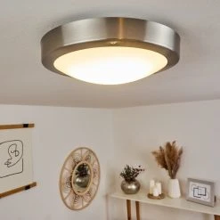 Hofstein Alleen Außendeckenleuchte LED Nickel-Matt, 3-flammig