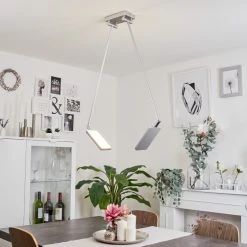 Hofstein Anneau Deckenleuchte LED Chrom, Silber, 2-flammig