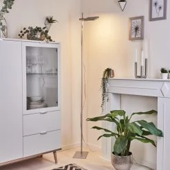 Hofstein Anneau Stehleuchte LED Silber, 1-flammig