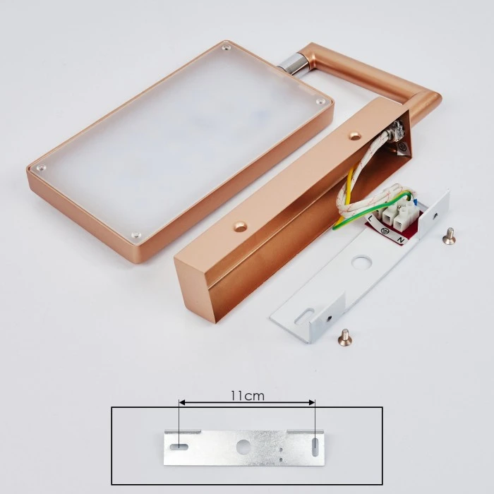 Hofstein Anneau Wandleuchte LED Chrom, Kupferfarben, 1-flammig 5 Hofstein Anneau Wandleuchte LED Chrom, Kupferfarben, 1-flammig – Bild 5