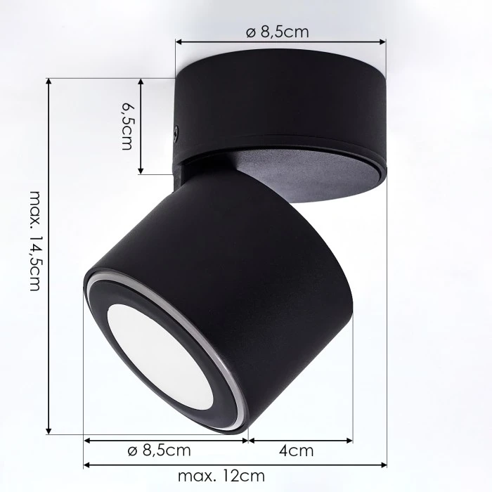 Hofstein Appleton Deckenleuchte LED Schwarz, 1-flammig 4 Hofstein Appleton Deckenleuchte LED Schwarz, 1-flammig – Bild 4