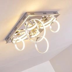 Hofstein Aragno Deckenleuchte LED Nickel-Matt, Chrom, 1-flammig -LED Leuchten Verkäufe 2022 aragno deckenleuchte h167312 19