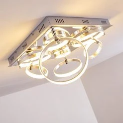 Hofstein Aragno Deckenleuchte LED Nickel-Matt, Chrom, 1-flammig -LED Leuchten Verkäufe 2022 aragno deckenleuchte h167312 2
