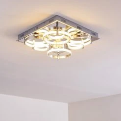 Hofstein Aragno Deckenleuchte LED Nickel-Matt, Chrom, 1-flammig -LED Leuchten Verkäufe 2022 aragno deckenleuchte h167312 23