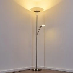 Hofstein Argostoli Deckenfluter LED Nickel-Matt, 2-flammig -LED Leuchten Verkäufe 2022 argostoli deckenfluter h3331262 2