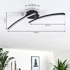 Hofstein Aringa Deckenleuchte LED Schwarz, 1-flammig -LED Leuchten Verkäufe 2022 aringa deckenleuchte h3393239 3