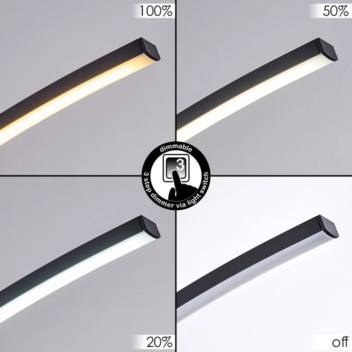 Hofstein Aringa Deckenleuchte LED Schwarz, 1-flammig 2 Hofstein Aringa Deckenleuchte LED Schwarz, 1-flammig – Bild 2