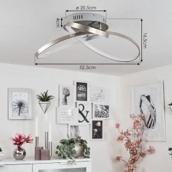 Hofstein Arlena Deckenleuchte LED Nickel-Matt, 1-flammig -LED Leuchten Verkäufe 2022 arlena deckenleuchte h167299 3