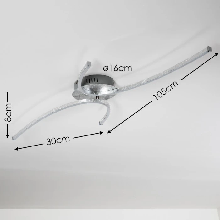 Hofstein Askim Deckenleuchte LED Silber, 1-flammig 2 Hofstein Askim Deckenleuchte LED Silber, 1-flammig – Bild 2