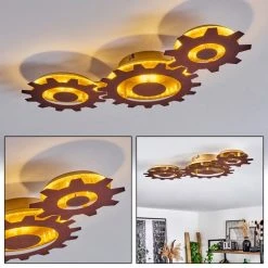 Hofstein Assanhas Deckenleuchte LED Rostfarben, Gold, 1-flammig