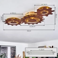 Hofstein Assanhas Deckenleuchte LED Rostfarben, Gold, 1-flammig -LED Leuchten Verkäufe 2022 assanhas deckenleuchte h3582381 3
