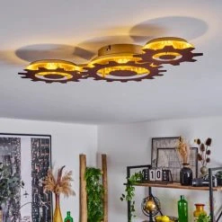 Hofstein Assanhas Deckenleuchte LED Rostfarben, Gold, 1-flammig -LED Leuchten Verkäufe 2022 assanhas deckenleuchte h3582381 6