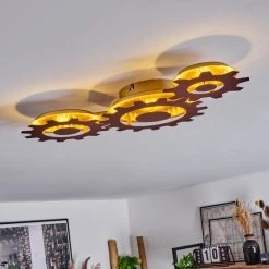 Hofstein Assanhas Deckenleuchte LED Rostfarben, Gold, 1-flammig -LED Leuchten Verkäufe 2022 assanhas deckenleuchte h3582381 8