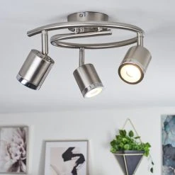 Hofstein Autilla Deckenleuchte LED Nickel-Matt, Weiß, 3-flammig -LED Leuchten Verkäufe 2022 autilla deckenleuchte h3590799 10