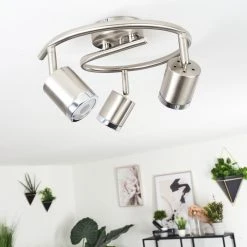 Hofstein Autilla Deckenleuchte LED Nickel-Matt, Weiß, 3-flammig -LED Leuchten Verkäufe 2022 autilla deckenleuchte h3590799 11