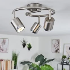 Hofstein Autilla Deckenleuchte LED Nickel-Matt, Weiß, 3-flammig -LED Leuchten Verkäufe 2022 autilla deckenleuchte h3590799 6