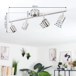 Hofstein Autilla Deckenleuchte LED Nickel-Matt, 4-flammig -LED Leuchten Verkäufe 2022 autilla deckenleuchte h3650523 3
