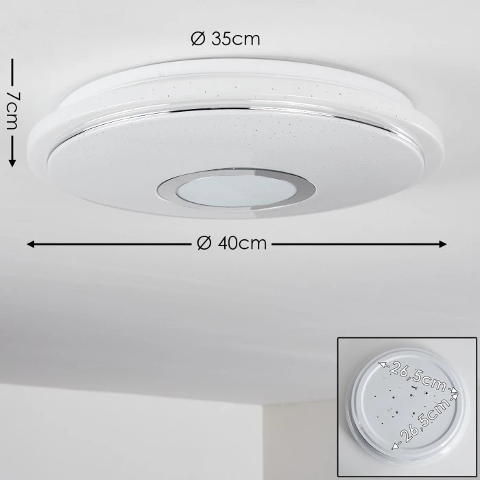 Hofstein Auxerre Deckenleuchte LED Weiß, 1-flammig 2 Hofstein Auxerre Deckenleuchte LED Weiß, 1-flammig – Bild 2