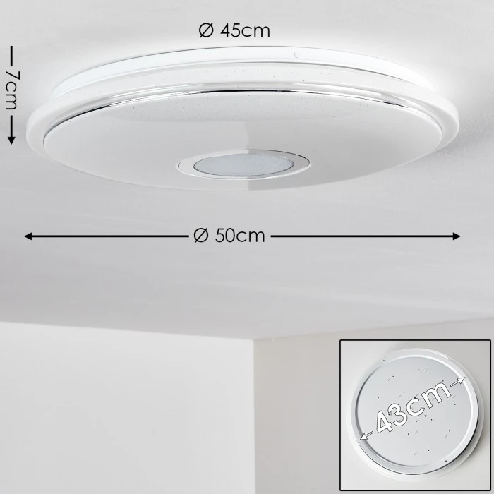 Hofstein Auxerre Deckenleuchte LED Weiß, 1-flammig 2 Hofstein Auxerre Deckenleuchte LED Weiß, 1-flammig – Bild 2