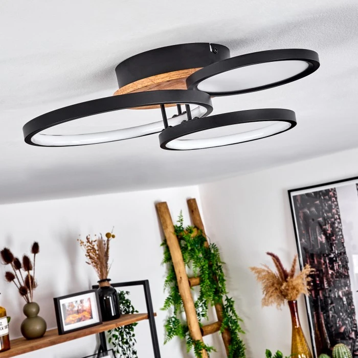 Hofstein Avelal Deckenleuchte LED Schwarz, Naturfarben, 1-flammig 5 Hofstein Avelal Deckenleuchte LED Schwarz, Naturfarben, 1-flammig – Bild 5