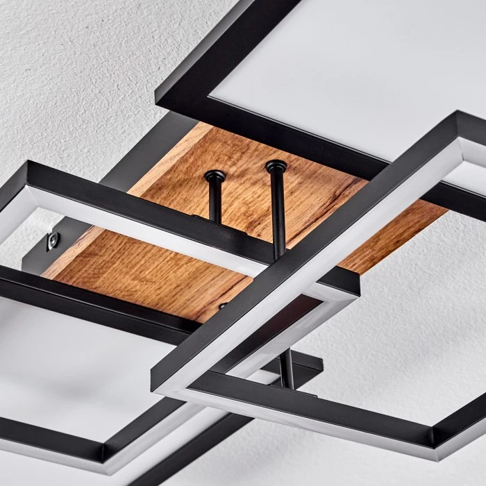 Hofstein Avelal Deckenleuchte LED Schwarz, Braun, 1-flammig 6 Hofstein Avelal Deckenleuchte LED Schwarz, Braun, 1-flammig – Bild 6