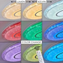 Hofstein Avoriaz Deckenleuchte LED Wei&szlig;, 2-flammig, Fernbedienung, Farbwechsler -LED Leuchten Verkäufe 2022 avoriaz deckenleuchte h3331323 3