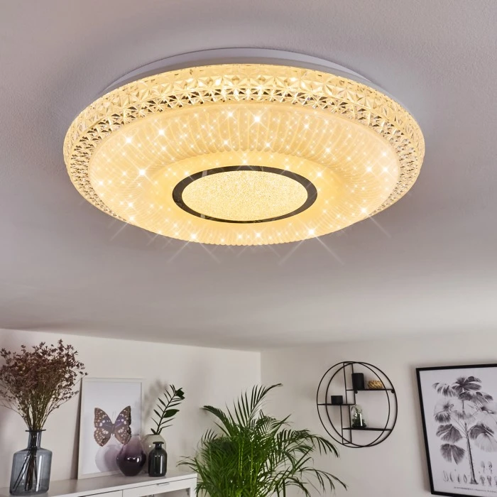 Hofstein Avoriaz Deckenleuchte LED Weiß, Transparent, Klar, 1-flammig, Fernbedienung 7 Hofstein Avoriaz Deckenleuchte LED Weiß, Transparent, Klar, 1-flammig, Fernbedienung – Bild 7