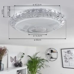 Hofstein Avoriaz Deckenleuchte LED Weiß, Transparent, Klar, 1-flammig, Fernbedienung -LED Leuchten Verkäufe 2022 avoriaz deckenleuchte h3391433 3