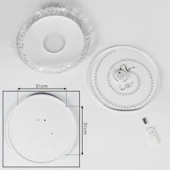 Hofstein Avoriaz Deckenleuchte LED Weiß, Transparent, Klar, 1-flammig, Fernbedienung -LED Leuchten Verkäufe 2022 avoriaz deckenleuchte h3391433 4