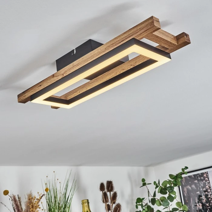 Hofstein Ayajasco Deckenleuchte LED Schwarz, Naturfarben, 1-flammig 8 Hofstein Ayajasco Deckenleuchte LED Schwarz, Naturfarben, 1-flammig – Bild 8