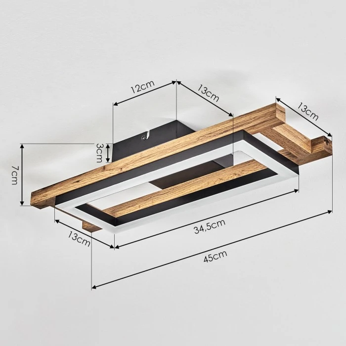 Hofstein Ayajasco Deckenleuchte LED Schwarz, Naturfarben, 1-flammig 10 Hofstein Ayajasco Deckenleuchte LED Schwarz, Naturfarben, 1-flammig – Bild 10