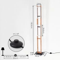Hofstein Ayajasco Stehleuchte LED Schwarz, Holzoptik, Naturfarben, 1-flammig -LED Leuchten Verkäufe 2022 ayajasco stehleuchte h3571620 3