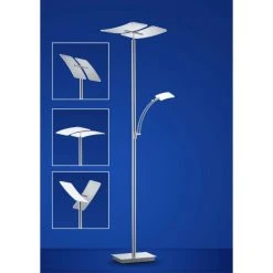 B-Leuchten DUO Deckenfluter LED Nickel-Matt, Chrom, 2-flammig