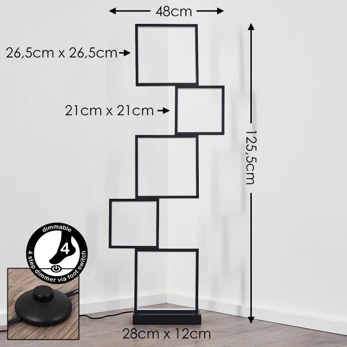 Hofstein Bacolod Stehleuchte LED Schwarz, 1-flammig 2 Hofstein Bacolod Stehleuchte LED Schwarz, 1-flammig – Bild 2