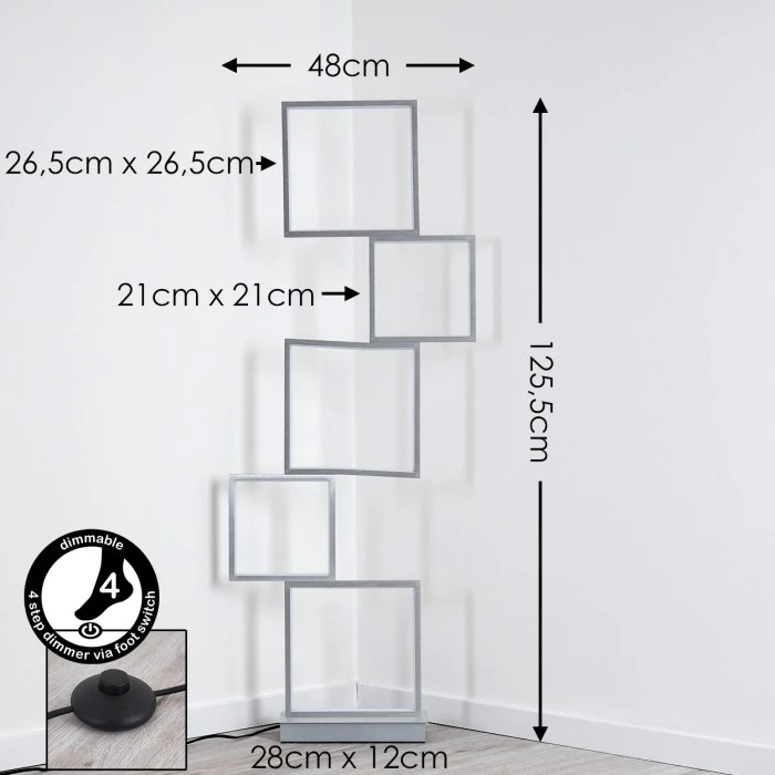 Hofstein Bacolod Stehleuchte LED Aluminium, 1-flammig 2 Hofstein Bacolod Stehleuchte LED Aluminium, 1-flammig – Bild 2