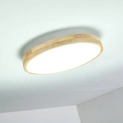 Hofstein Bagaha Deckenleuchte LED Holz hell, 1-flammig, Fernbedienung -LED Leuchten Verkäufe 2022 bagaha deckenleuchte h3313145 14