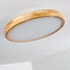 Hofstein Bagaha Deckenleuchte LED Holz hell, 1-flammig, Fernbedienung -LED Leuchten Verkäufe 2022 bagaha deckenleuchte h3313145 17