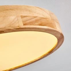 Hofstein Bagaha Deckenleuchte LED Holz hell, 1-flammig, Fernbedienung -LED Leuchten Verkäufe 2022 bagaha deckenleuchte h3313145 18