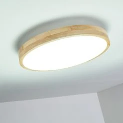 Hofstein Bagaha Deckenleuchte LED Holz hell, 1-flammig, Fernbedienung -LED Leuchten Verkäufe 2022 bagaha deckenleuchte h3313145 6