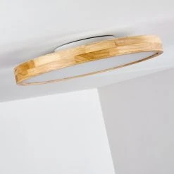 Hofstein Bagaha Deckenleuchte LED Holz hell, 1-flammig, Fernbedienung -LED Leuchten Verkäufe 2022 bagaha deckenleuchte h3313145 8