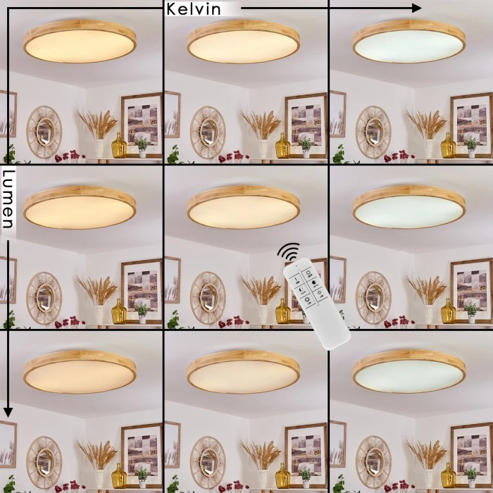 Hofstein Bagaha Deckenleuchte LED Braun, Holzoptik, 1-flammig, Fernbedienung 2 Hofstein Bagaha Deckenleuchte LED Braun, Holzoptik, 1-flammig, Fernbedienung – Bild 2