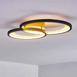 Hofstein Baiyin Deckenleuchte LED Schwarz-Gold, 1-flammig -LED Leuchten Verkäufe 2022 baiyin deckenleuchte h3323571 11