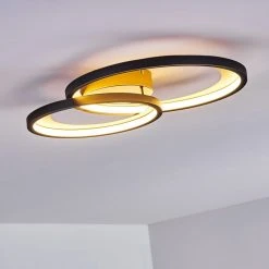 Hofstein Baiyin Deckenleuchte LED Schwarz-Gold, 1-flammig -LED Leuchten Verkäufe 2022 baiyin deckenleuchte h3323571 15